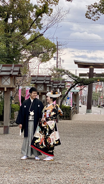 中村公園　前撮り　和装　名古屋　黒引き　角隠し